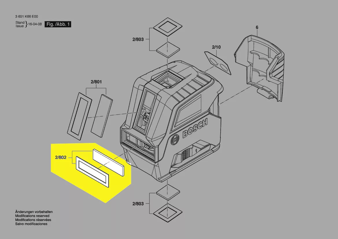 Fenêtre laser réf. 1 607 000 C9Z Bosch